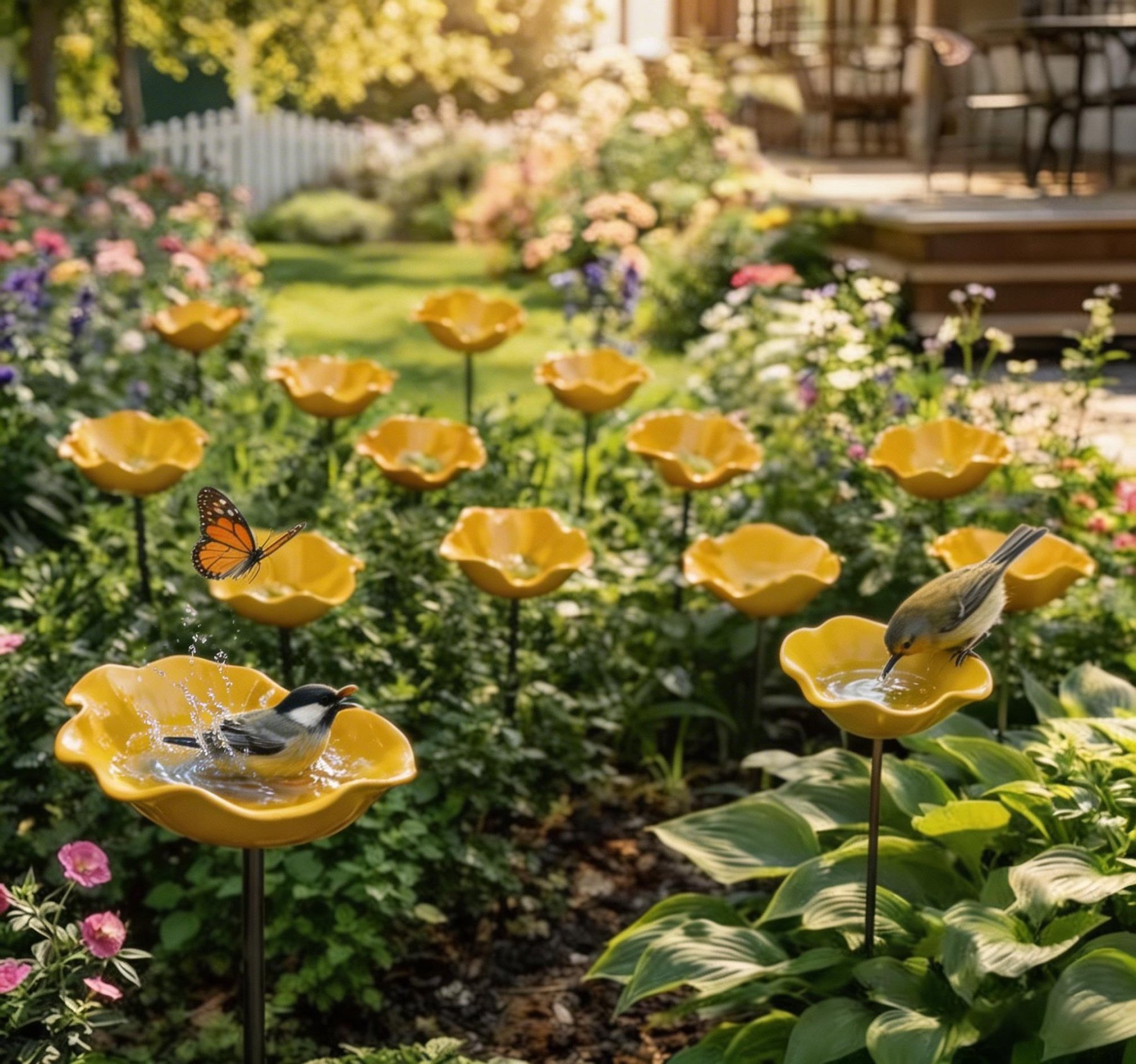 🌸 Everlasting Garden Blooms - Handmade  Metal Flower Garden Stake🐦