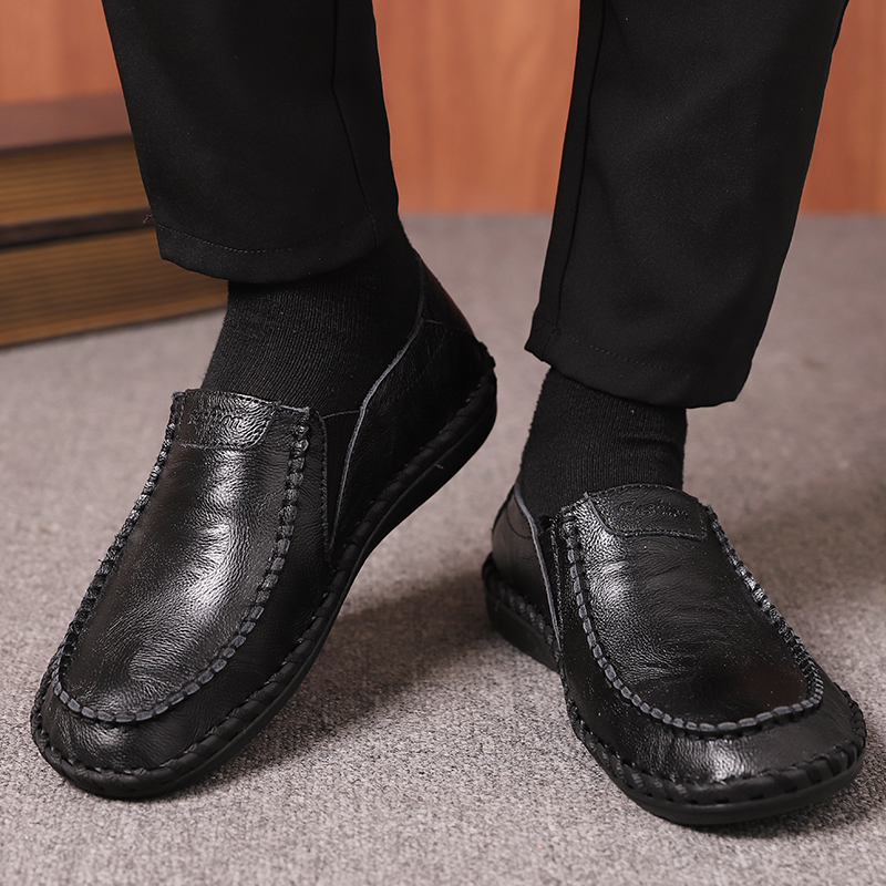 ⏰Limited Time Sale 70% OFF-Men's Orthopedic Comfort Handmade Leather Shoes - Waterproof, Slip-resistant, Puncture-resistant, Arch Support, Ankle Support, Wide Toe, Shock Absorption