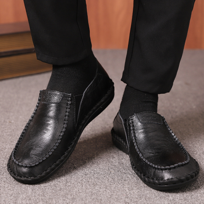 ⏰Limited Time Sale 70% OFF-Men's Orthopedic Comfort Handmade Leather Shoes - Waterproof, Slip-resistant, Puncture-resistant, Arch Support, Ankle Support, Wide Toe, Shock Absorption