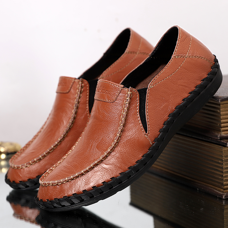 ⏰Limited Time Sale 70% OFF-Men's Orthopedic Comfort Handmade Leather Shoes - Waterproof, Slip-resistant, Puncture-resistant, Arch Support, Ankle Support, Wide Toe, Shock Absorption