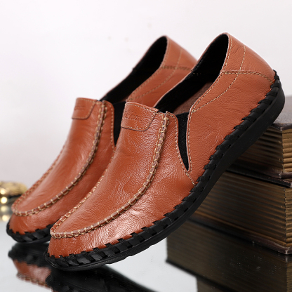 ⏰Limited Time Sale 70% OFF-Men's Orthopedic Comfort Handmade Leather Shoes - Waterproof, Slip-resistant, Puncture-resistant, Arch Support, Ankle Support, Wide Toe, Shock Absorption