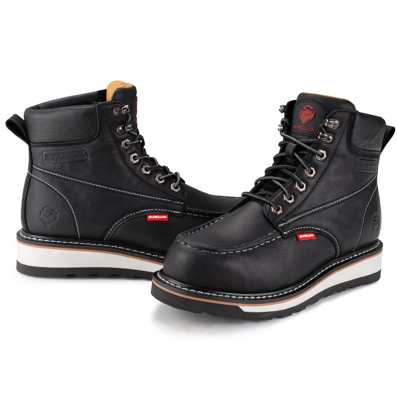 SUREWAY 6” Men's Heavy Duty Steel Toe Work Boots,EH Safety Industrial Construction Shoes