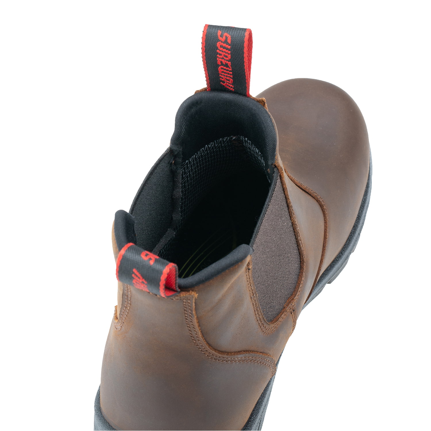 SUREWAY Men's Slip-On Work Boots,Fire Station Mechanic Chelsea Work Boots, Industrial Construction Shoes 