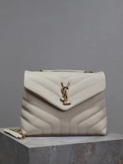YSL LOULOU SMALL CHAIN BAG IN QUILTED "Y" LEATHER