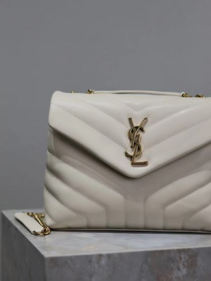 YSL LOULOU SMALL CHAIN BAG IN QUILTED "Y" LEATHER