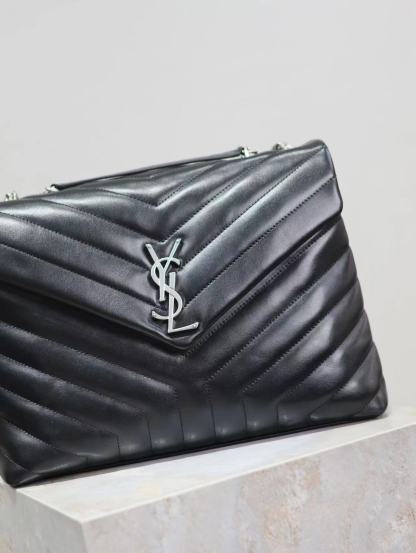 YSL LOULOU MEDIUM CHAIN BAG IN QUILTED "Y" LEATHER