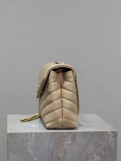 YSL LOULOU SMALL CHAIN BAG IN QUILTED "Y" LEATHER