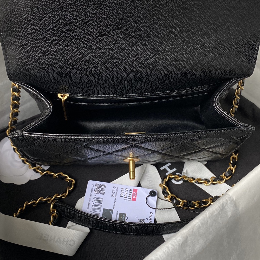 Chanel flap bag with handle