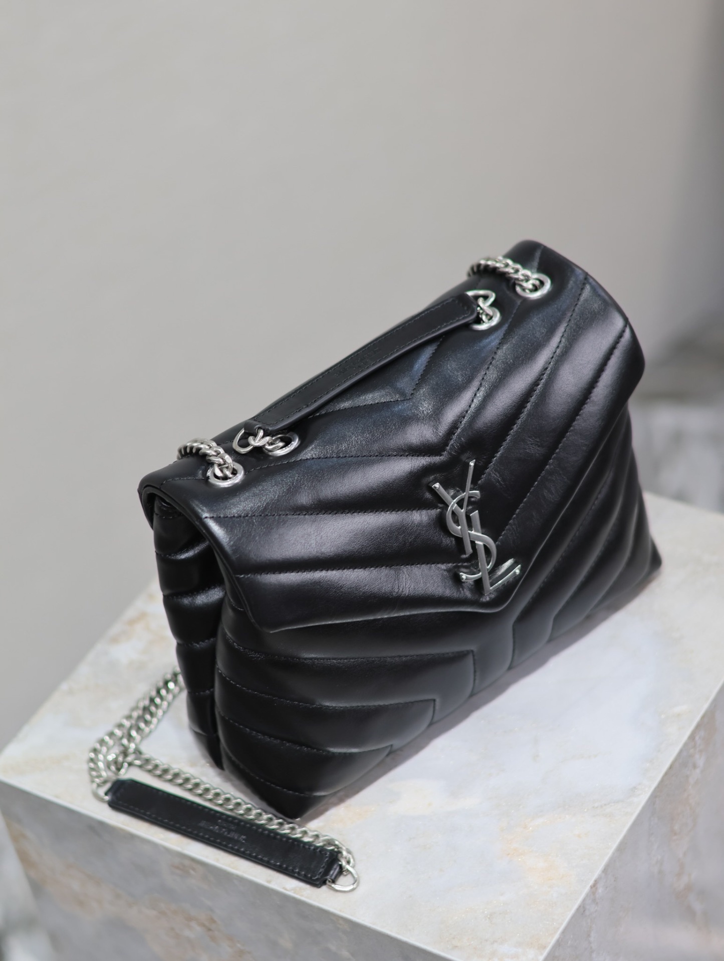 YSL LOULOU SMALL CHAIN BAG IN QUILTED "Y" LEATHER