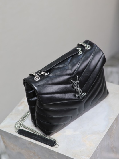 YSL LOULOU SMALL CHAIN BAG IN QUILTED "Y" LEATHER