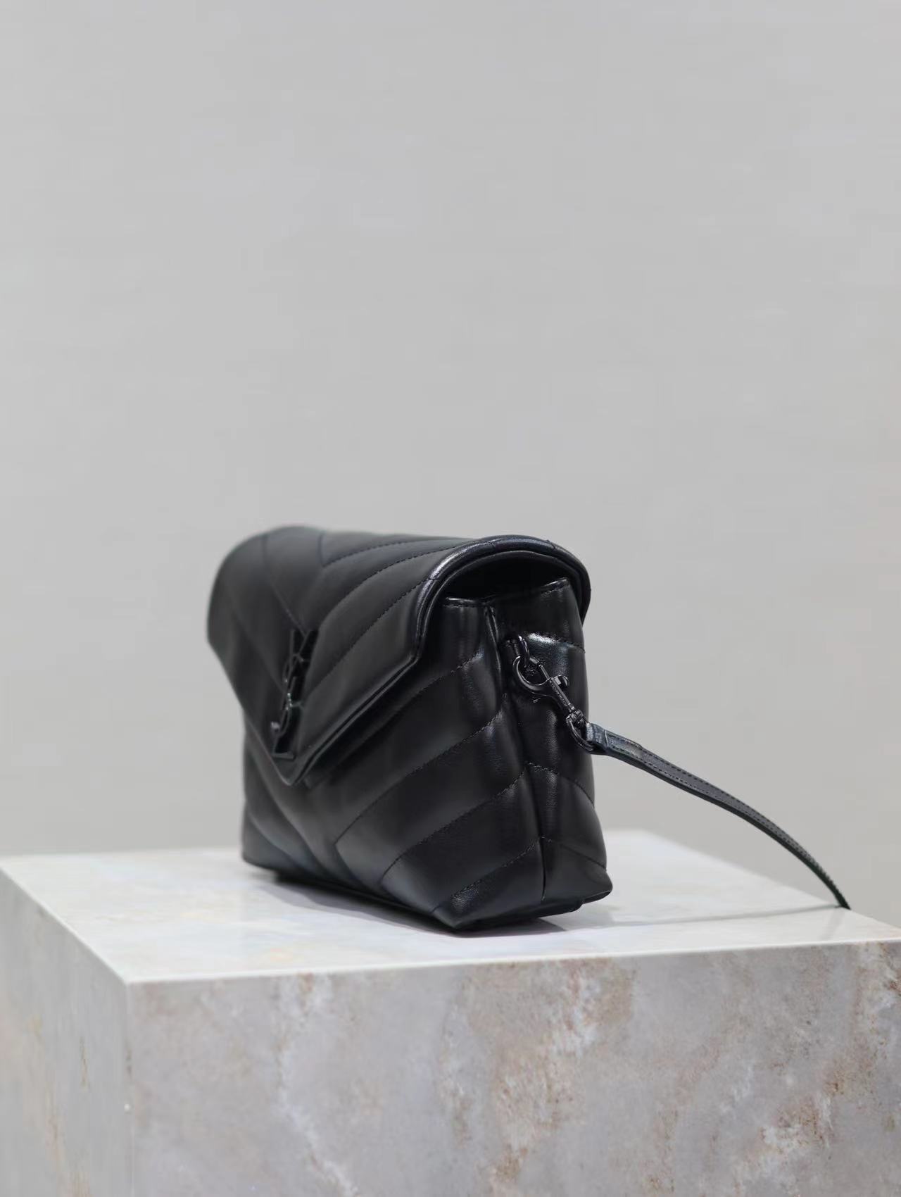 YSL LOULOU TOY STRAP BAG IN QUILTED "Y" LEATHER