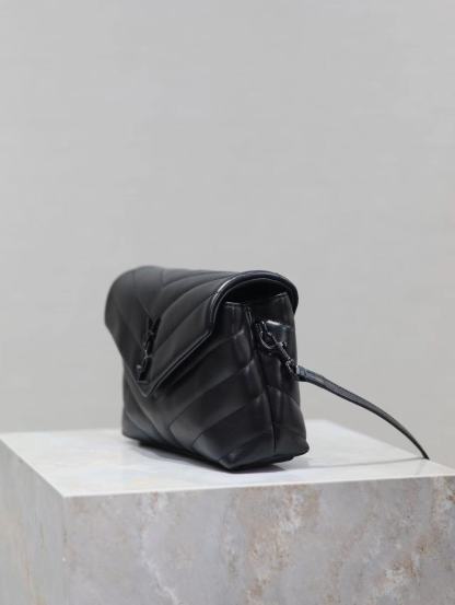 YSL LOULOU TOY STRAP BAG IN QUILTED "Y" LEATHER