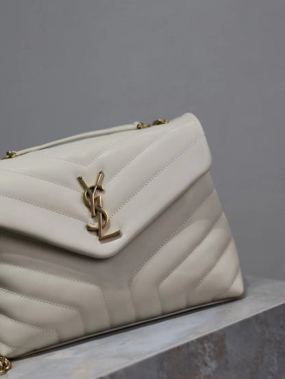 YSL LOULOU SMALL CHAIN BAG IN QUILTED "Y" LEATHER