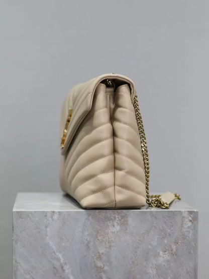YSL LOULOU MEDIUM CHAIN BAG IN QUILTED "Y" LEATHER
