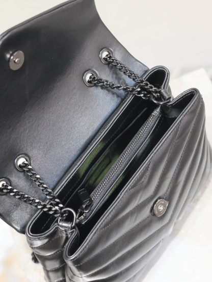 YSL LOULOU SMALL CHAIN BAG IN QUILTED "Y" LEATHER