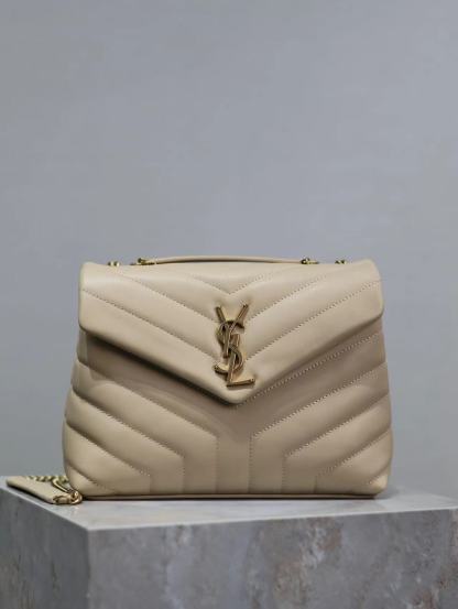 YSL LOULOU SMALL CHAIN BAG IN QUILTED "Y" LEATHER