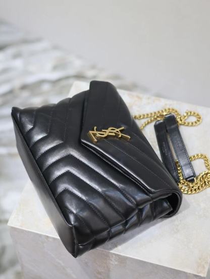 YSL LOULOU SMALL CHAIN BAG IN QUILTED "Y" LEATHER