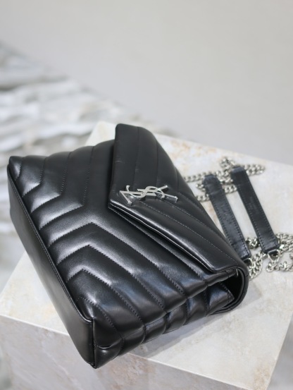 YSL LOULOU SMALL CHAIN BAG IN QUILTED "Y" LEATHER