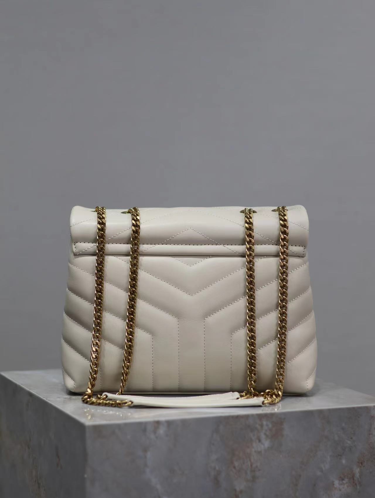 YSL LOULOU SMALL CHAIN BAG IN QUILTED "Y" LEATHER