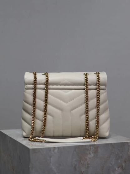 YSL LOULOU SMALL CHAIN BAG IN QUILTED "Y" LEATHER