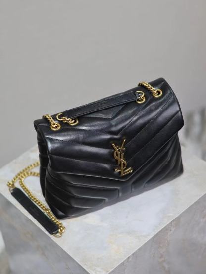 YSL LOULOU SMALL CHAIN BAG IN QUILTED "Y" LEATHER