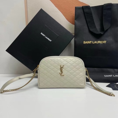 YSL GABY ZIPPED POUCH IN QUILTED LAMBSKIN