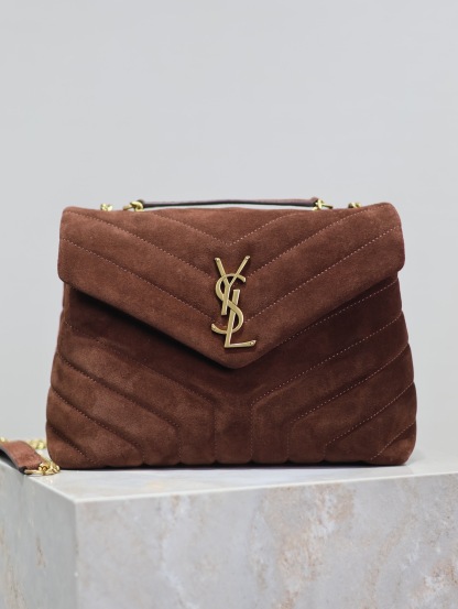 YSL LOULOU SMALL IN QUILTED SUEDE