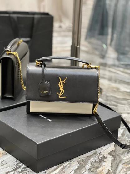 YSL SUNSET MEDIUM TOP HANDLE IN SMOOTH LEATHER
