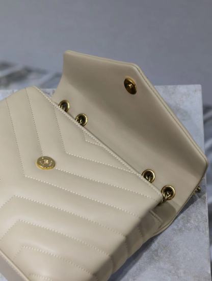 YSL LOULOU SMALL CHAIN BAG IN QUILTED "Y" LEATHER