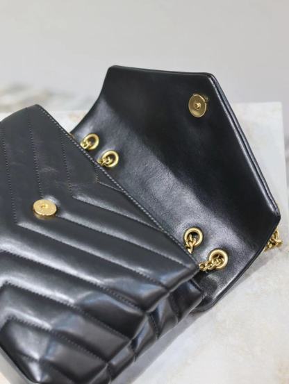 YSL LOULOU SMALL CHAIN BAG IN QUILTED "Y" LEATHER