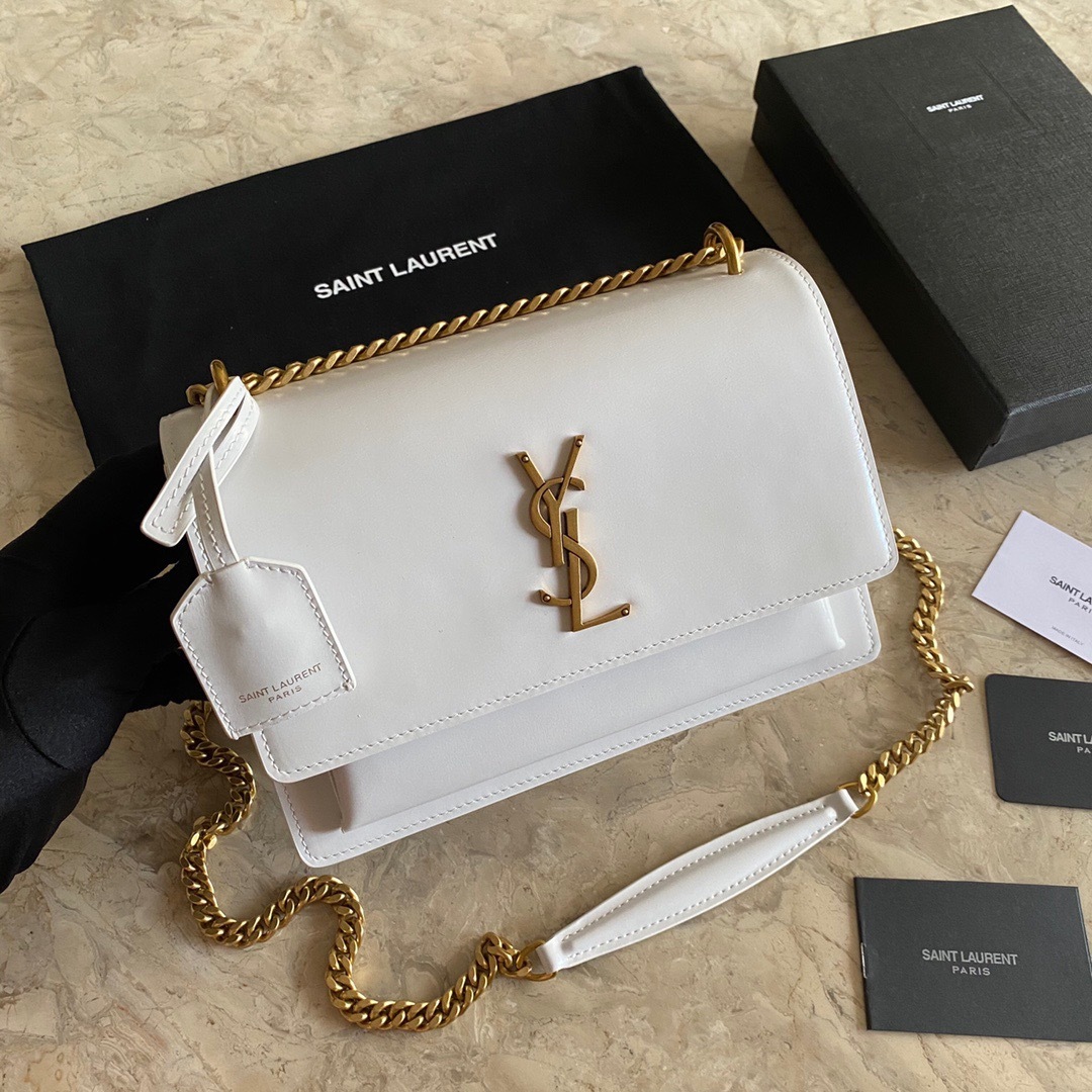 YSL SUNSET MEDIUM CHAIN BAG IN SMOOTH LEATHER