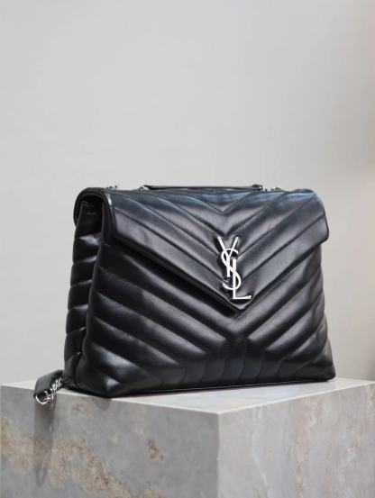 YSL LOULOU MEDIUM CHAIN BAG IN QUILTED "Y" LEATHER
