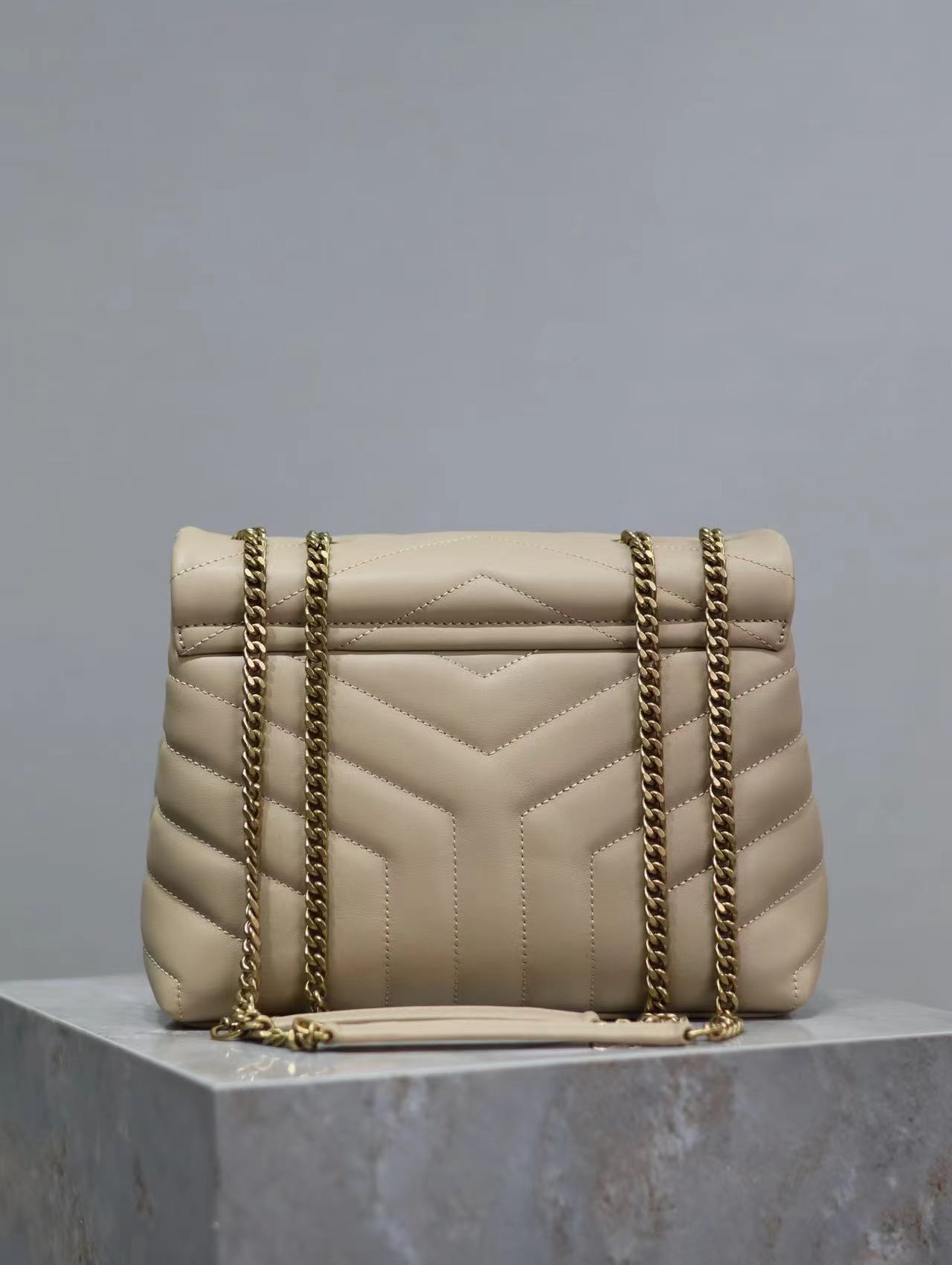 YSL LOULOU SMALL CHAIN BAG IN QUILTED "Y" LEATHER