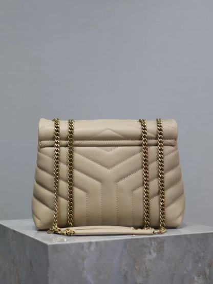 YSL LOULOU SMALL CHAIN BAG IN QUILTED "Y" LEATHER