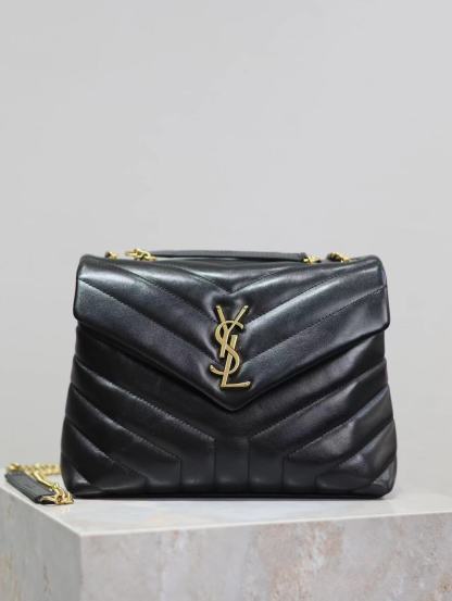 YSL LOULOU SMALL CHAIN BAG IN QUILTED "Y" LEATHER