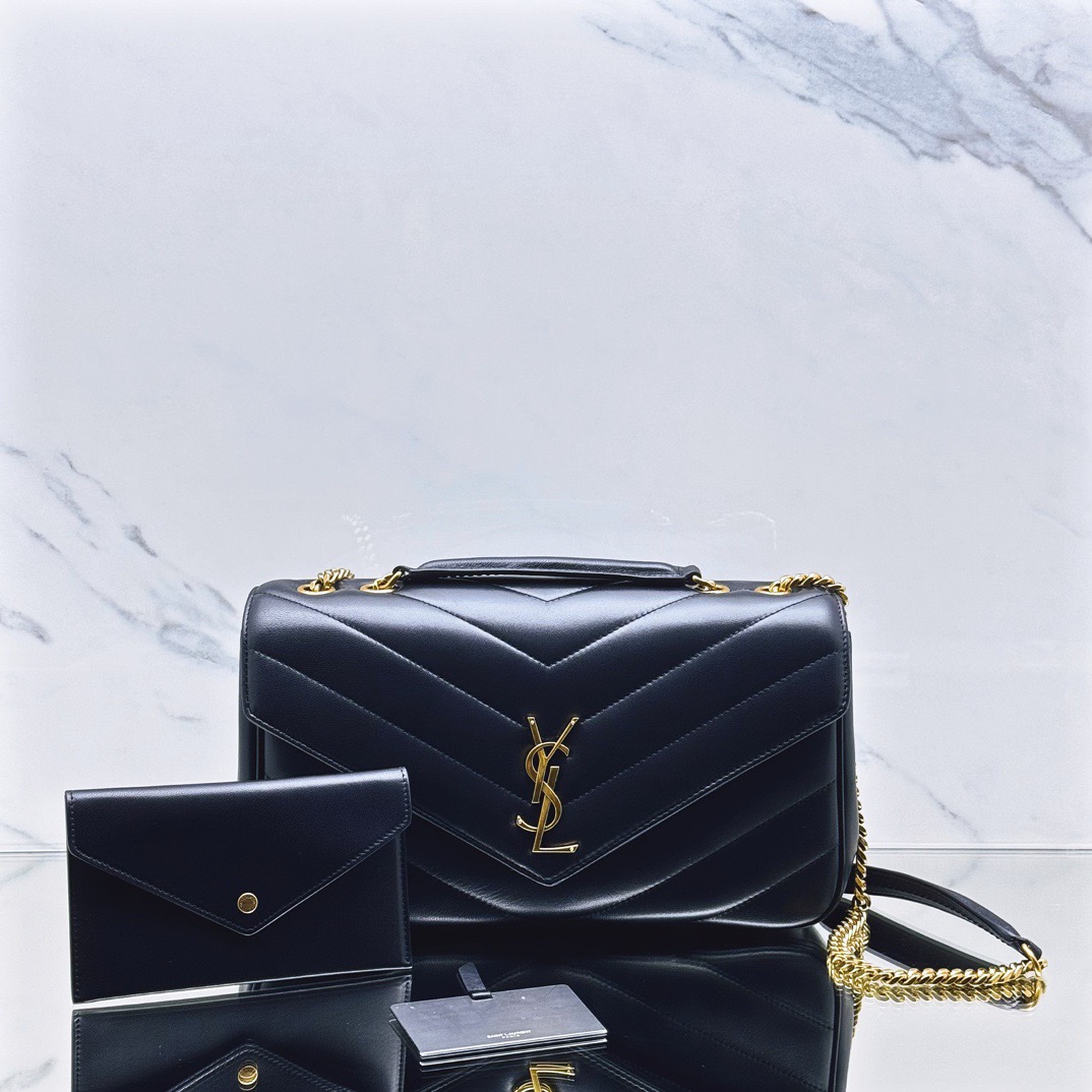 YSL LOULOU MEDIUM IN MATELASSE LAMBSKIN