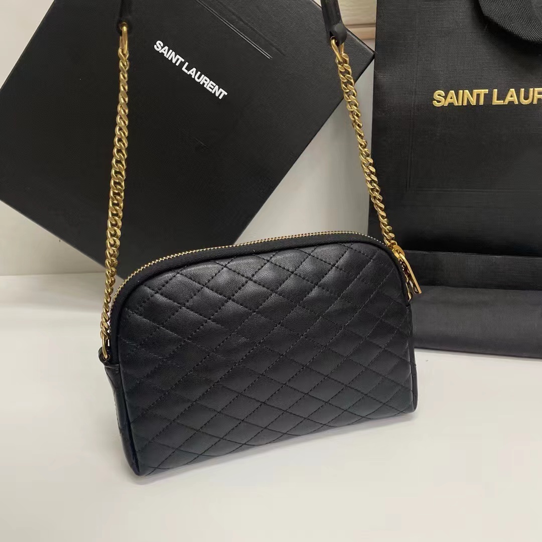 YSL GABY ZIPPED POUCH IN QUILTED LAMBSKIN