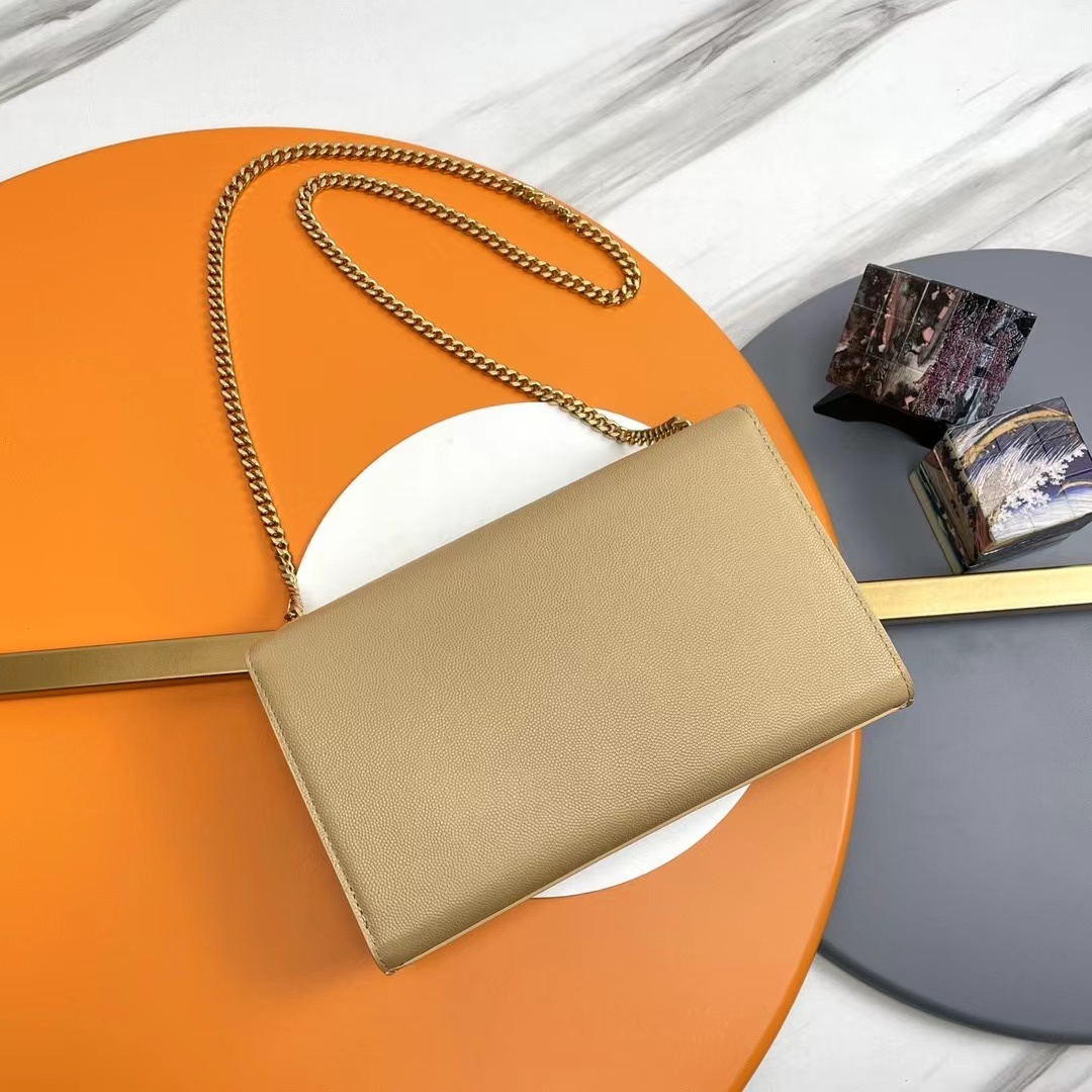 YSL Kate Medium In Grain Poudre embossed Leather Bag