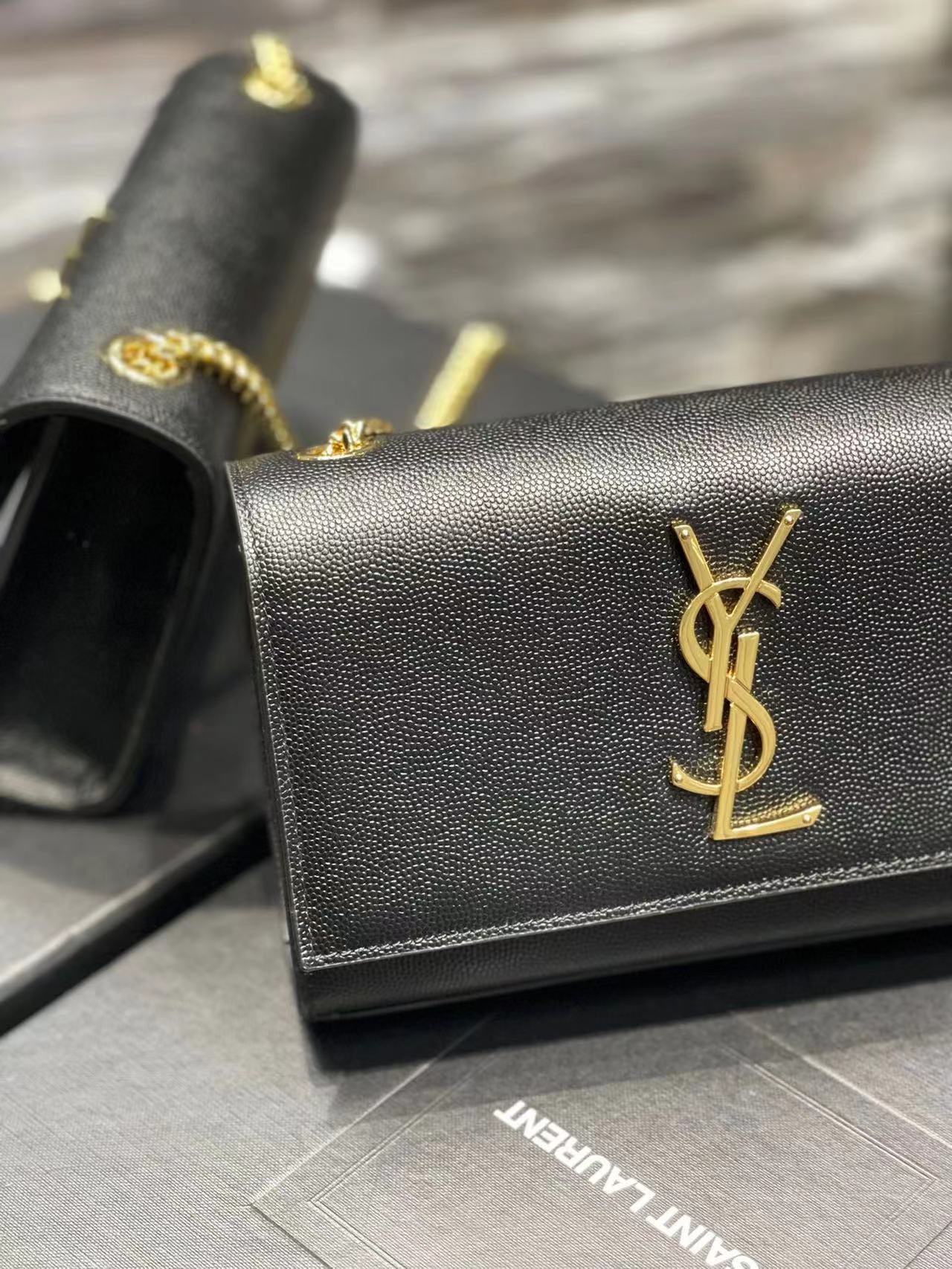 YSL KATE SMALL IN GRAIN DE POUDRE EMBOSSED LEATHER