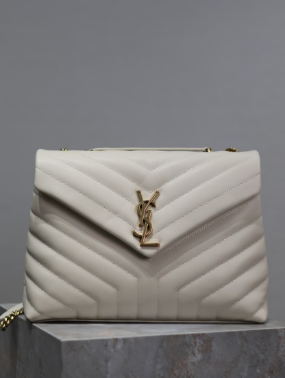 YSL LOULOU MEDIUM CHAIN BAG IN QUILTED "Y" LEATHER
