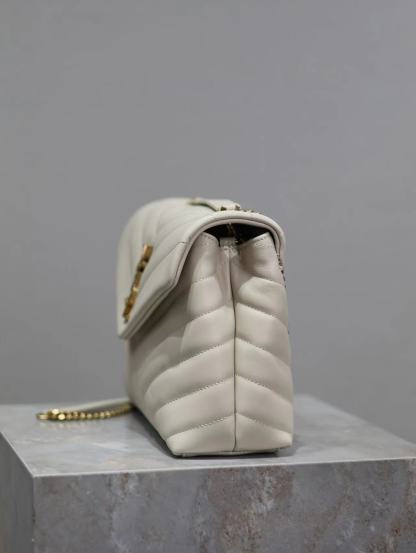 YSL LOULOU SMALL CHAIN BAG IN QUILTED "Y" LEATHER