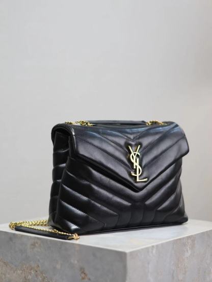 YSL LOULOU SMALL CHAIN BAG IN QUILTED "Y" LEATHER