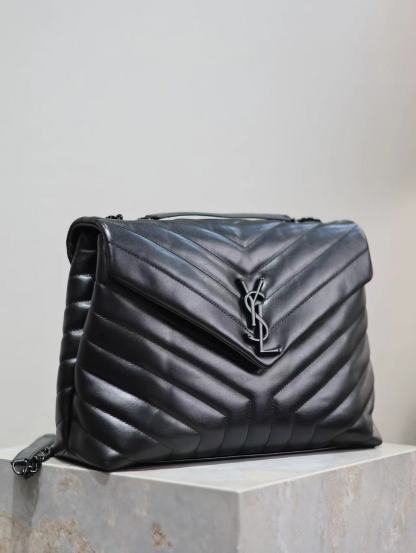 YSL LOULOU MEDIUM CHAIN BAG IN QUILTED "Y" LEATHER