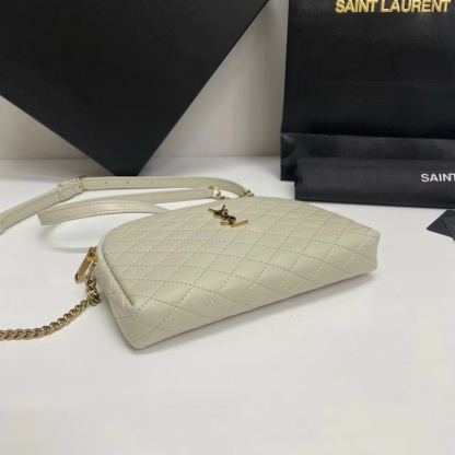 YSL GABY ZIPPED POUCH IN QUILTED LAMBSKIN