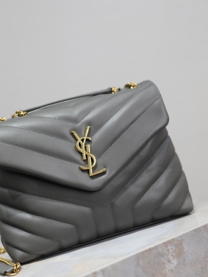 YSL LOULOU SMALL CHAIN BAG IN QUILTED "Y" LEATHER