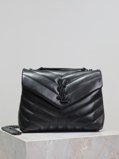 YSL LOULOU SMALL CHAIN BAG IN QUILTED "Y" LEATHER