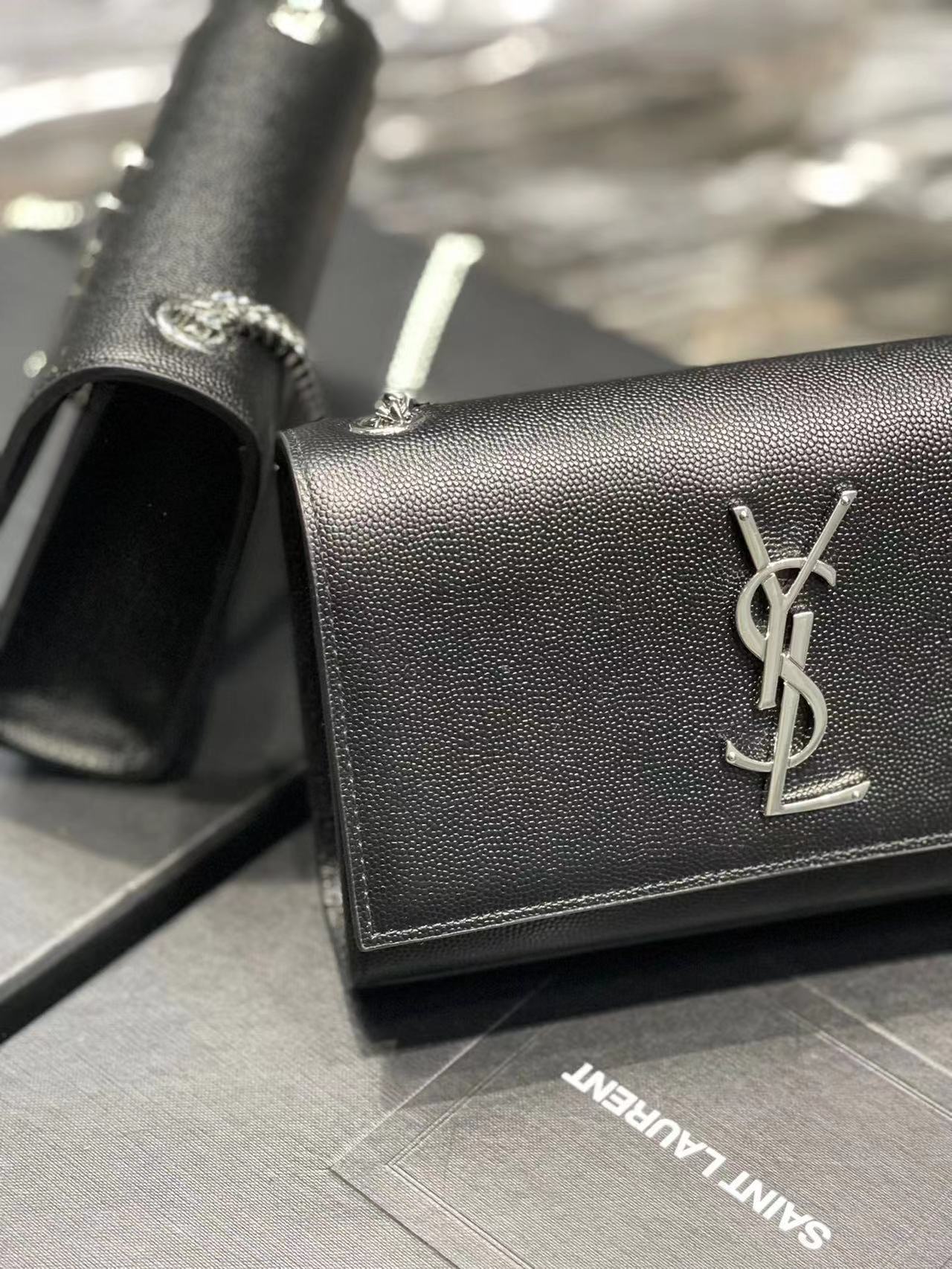 YSL Small KATE bag in grained leather