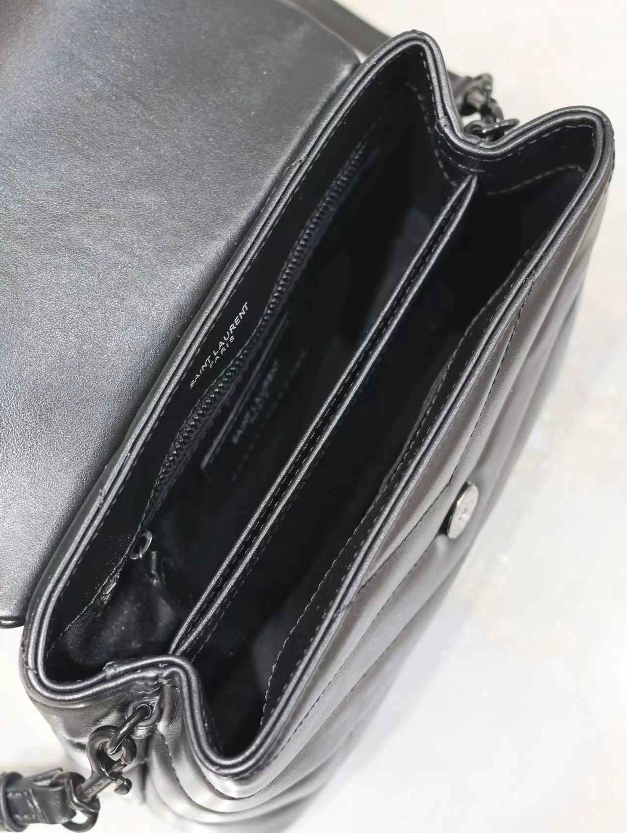 YSL LOULOU TOY STRAP BAG IN QUILTED "Y" LEATHER