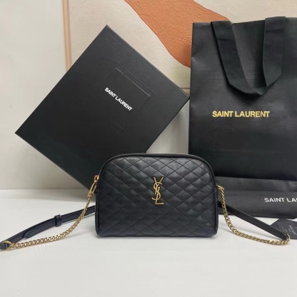 YSL GABY ZIPPED POUCH IN QUILTED LAMBSKIN