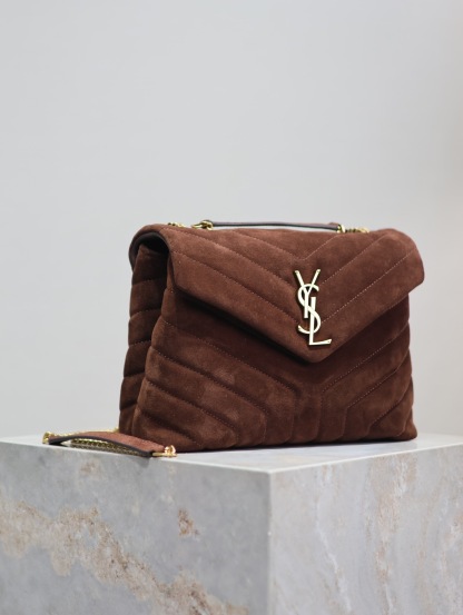 YSL LOULOU SMALL IN QUILTED SUEDE